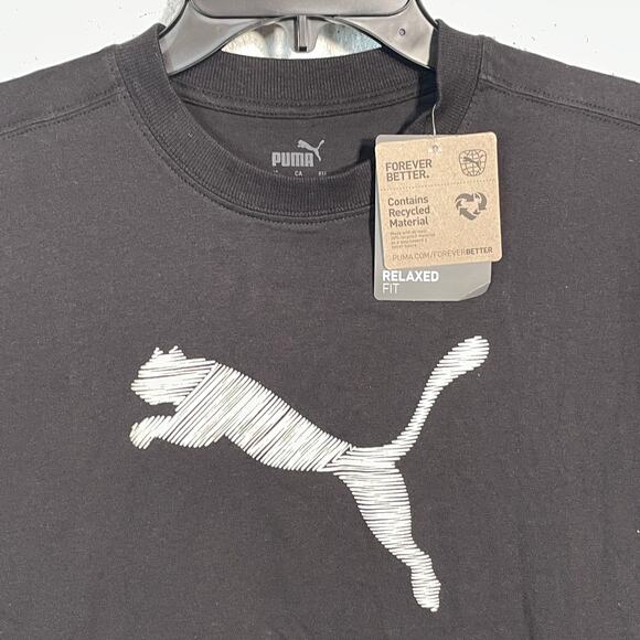 Puma Her Logo Crew Neck Short Sleeve T-Shirt black Small - Picture 4 of 6